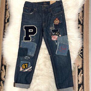 Polo Ralph Lauren The Astor Slim boyfriend patchwork jeans